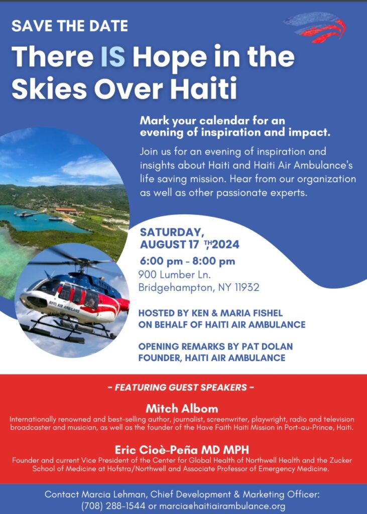 Save The Date | Haiti Air Ambulance Event | Haiti Nonprofit Organization